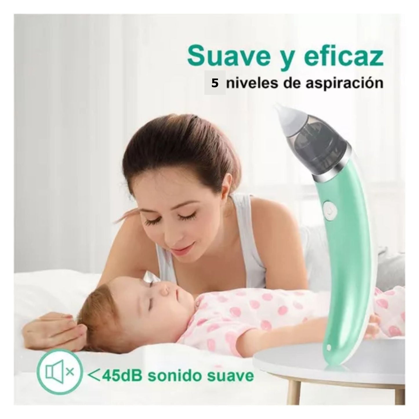 Aspirador Nasal Recargable Para Bebés Y Niños Pequeños