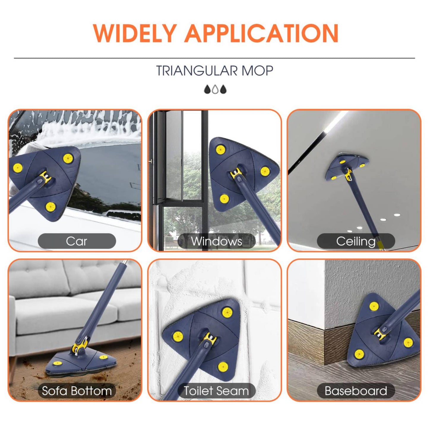 Mopa Triangular Multifuncional Giratoria 360°