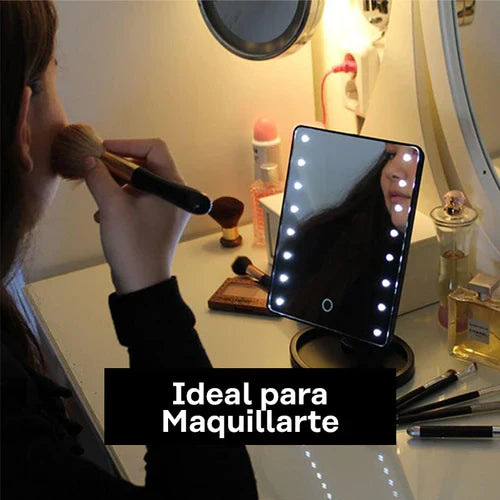 Espejo De Tocador Rotativo 360° Con Luces LED