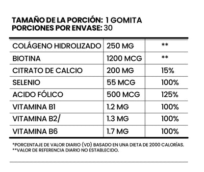 GOMITAS DE COLAGENO, BIOTINA Y VITAMINAS ROSA HAIR